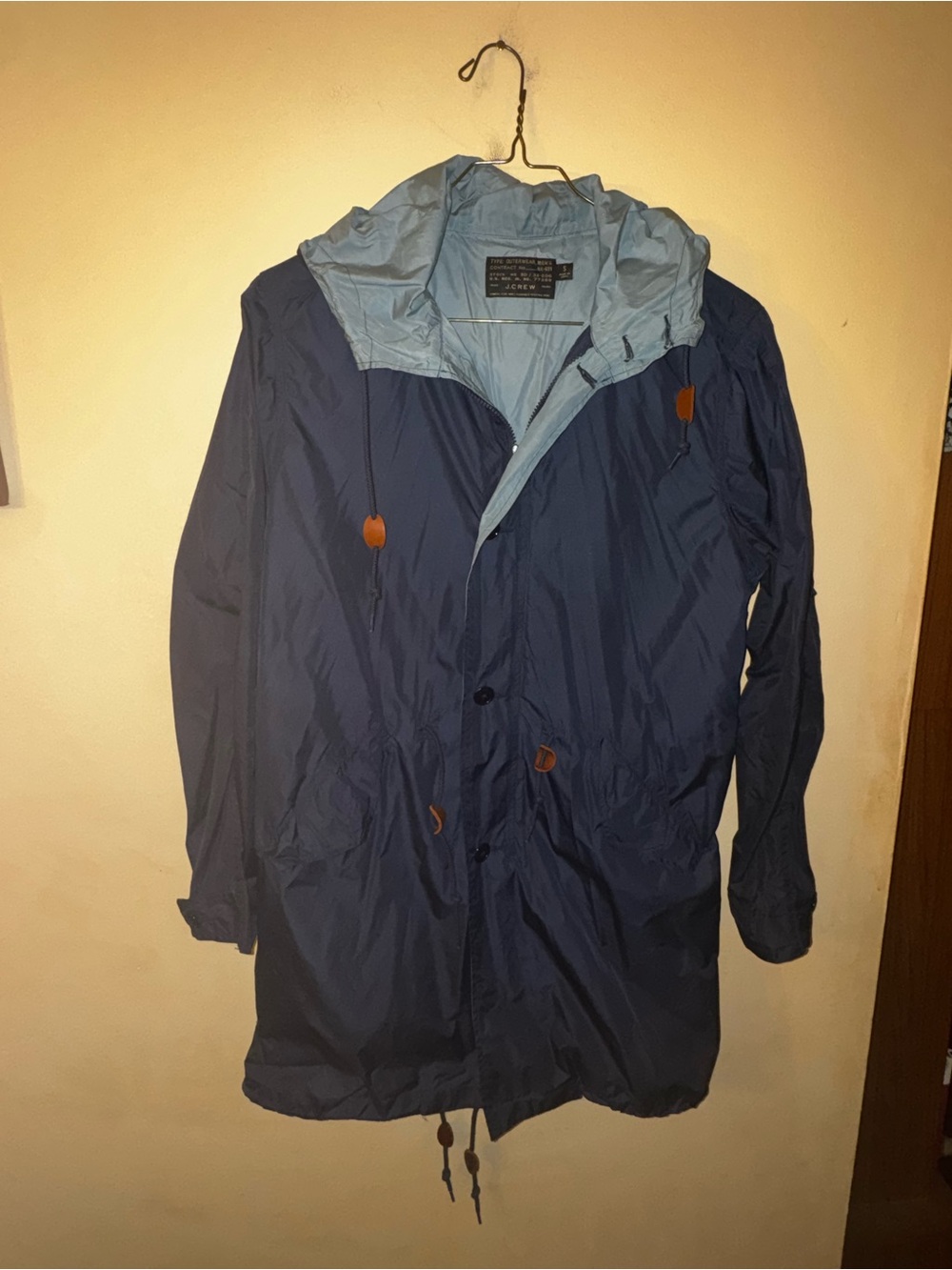 J Crew Men’s Lightweight Nylon Parka, Small